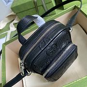 GUCCI GG Embossed Mini Bag In Black Leather 658553  - 4