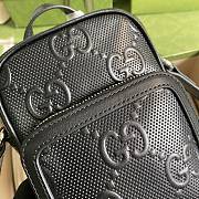 GUCCI GG Embossed Mini Bag In Black Leather 658553  - 5