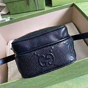 GUCCI GG Embossed Mini Bag In Black Leather 658553  - 6