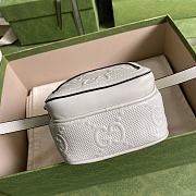 GUCCI GG Embossed Mini Bag In White Leather 658553 - 4