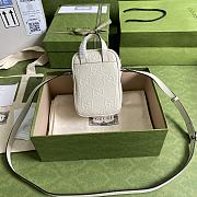 GUCCI GG Embossed Mini Bag In White Leather 658553 - 6