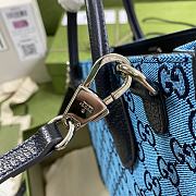 Gucci GG Multicolour Small Tote Bag In Blue Canvas 659983  - 2