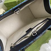 Gucci GG Multicolour Small Tote Bag In Blue Canvas 659983  - 5
