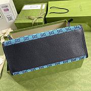 Gucci GG Multicolour Small Tote Bag In Blue Canvas 659983  - 6