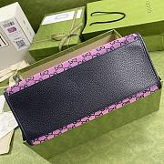 Gucci GG Multicolour Small Tote Bag In Pink Canvas 659983 - 3