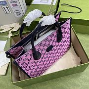 Gucci GG Multicolour Small Tote Bag In Pink Canvas 659983 - 6