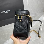 YSL 80's Vanity Bag In Carré-Quilted Grain De Poudre Embossed Leather (Black) 649779  - 5