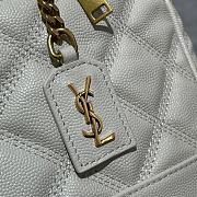 YSL 80's Vanity Bag In Carré-Quilted Grain De Poudre Embossed Leather (White) 649779  - 2