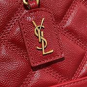 YSL 80's Vanity Bag In Carré-Quilted Grain De Poudre Embossed Leather (Red) 649779  - 2