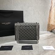 YSL Saint Laurent Dark Grey Leather Medium Envelope Sling Bag 487206  - 3