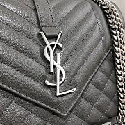 YSL Saint Laurent Dark Grey Leather Medium Envelope Sling Bag 487206  - 6