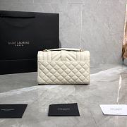 YSL Envelope Medium Bag In Mix Matelassé Grain De Poudre Embossed Leather (White) 528286  - 3