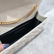 YSL Envelope Medium Bag In Mix Matelassé Grain De Poudre Embossed Leather (White) 528286  - 5