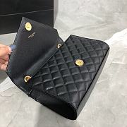YSL Envelope Medium Bag In Mix Matelassé Grain De Poudre Embossed Leather (Black) 528286 - 4