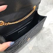 YSL Envelope Medium Bag In Mix Matelassé Grain De Poudre Embossed Leather (Black) 528286 - 5