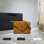 YSL Saint Laurent Suede Envelope Medium Handbag (Brown) 487206 - 1