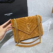 YSL Saint Laurent Suede Envelope Medium Handbag (Brown) 487206 - 2