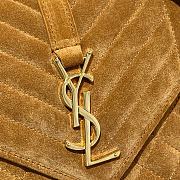 YSL Saint Laurent Suede Envelope Medium Handbag (Brown) 487206 - 6