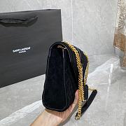YSL Saint Laurent Suede Envelope Medium Handbag (Black) 487206  - 2