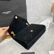 YSL Saint Laurent Suede Envelope Medium Handbag (Black) 487206  - 3