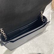 YSL Book Bag Smooth Leather Suede Crossbody Bag (Black_Silver) 532756  - 5