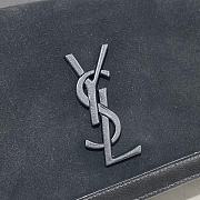 YSL Book Bag Smooth Leather Suede Crossbody Bag (Black_Silver) 532756  - 2