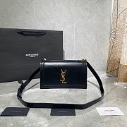 YSL Book Bag Smooth Leather Suede Crossbody Bag (Black_Golden) 532756   - 1