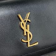YSL Book Bag Smooth Leather Suede Crossbody Bag (Black_Golden) 532756   - 6