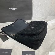 YSL Frosted Suede NIKI Flap Shoulder Bag (Black) 498894  - 3