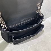 YSL Frosted Suede NIKI Flap Shoulder Bag (Black) 498894  - 5