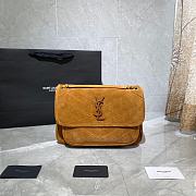 YSL Frosted Suede NIKI Flap Shoulder Bag (Brown) 498894 - 1