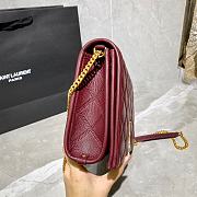 YSL Becky Diamond-Quilted Lambskin Chain Bag (Wine Red) 629246  - 6