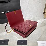 YSL Becky Diamond-Quilted Lambskin Chain Bag (Wine Red) 629246  - 5