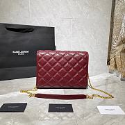 YSL Becky Diamond-Quilted Lambskin Chain Bag (Wine Red) 629246  - 3