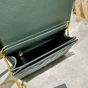 YSL Becky Diamond-Quilted Lambskin Chain Bag (Green) 629246 - 3