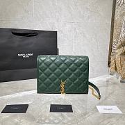 YSL Becky Diamond-Quilted Lambskin Chain Bag (Green) 629246 - 1