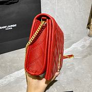 YSL Becky Diamond-Quilted Lambskin Chain Bag (Red) 629246  - 6