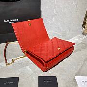 YSL Becky Diamond-Quilted Lambskin Chain Bag (Red) 629246  - 4