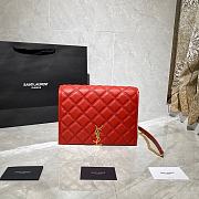 YSL Becky Diamond-Quilted Lambskin Chain Bag (Red) 629246  - 1