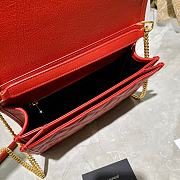 YSL Becky Diamond-Quilted Lambskin Chain Bag (Red) 629246  - 3