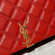 YSL Becky Diamond-Quilted Lambskin Chain Bag (Red) 629246  - 2