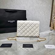 YSL Becky Diamond-Quilted Lambskin Chain Bag (White) 629246 - 4
