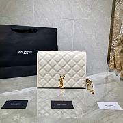 YSL Becky Diamond-Quilted Lambskin Chain Bag (White) 629246 - 1