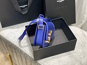 YSL Solferino Small Satchel In Box Saint Laurent Leather (Electric Blue)19cm 634306  - 6