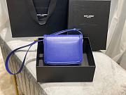 YSL Solferino Small Satchel In Box Saint Laurent Leather (Electric Blue)19cm 634306  - 4
