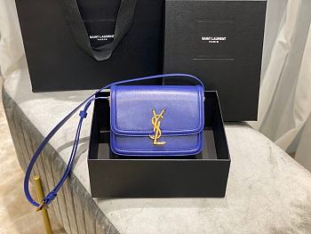 YSL Solferino Small Satchel In Box Saint Laurent Leather (Electric Blue)19cm 634306 