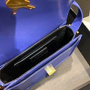 YSL Solferino Small Satchel In Box Saint Laurent Leather (Electric Blue)19cm 634306  - 2