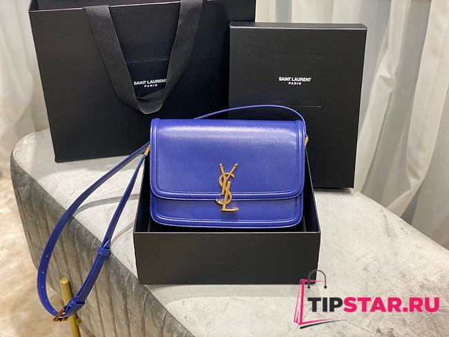 YSL Solferino Medium Satchel In Box Saint Laurent Leather (Electric Blue)23cm 634305 - 1