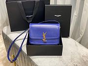 YSL Solferino Medium Satchel In Box Saint Laurent Leather (Electric Blue)23cm 634305 - 1