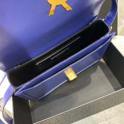 YSL Solferino Medium Satchel In Box Saint Laurent Leather (Electric Blue)23cm 634305 - 3